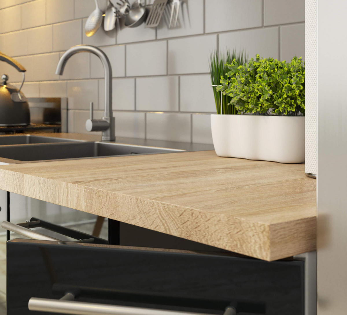 UNTERSCHRANK Weiß, Graphit Glanz 85/80/46 - Graphitfarben/Weiß, Holzwerkstoff (80/85/46cm) - RAUMHIRSCH FURNITURE