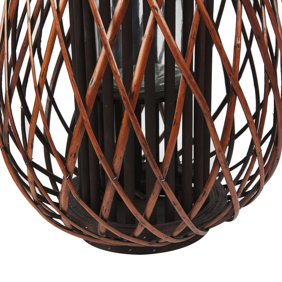 LATERNE Braun Kiusiu - Braun, Holz (40/60/40cm) - Beliani