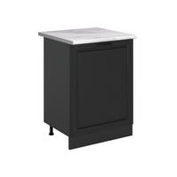 SPODNÍ SKŘÍŇKA KUCHYŇSKÉ LINKY R-Line, Antracitový venkovský dům/Antracit, 60 cm s 1 dveřmi pracovná doska Mramor - antracitová, kompozitní dřevo (60/81.6/60cm) - Vicco