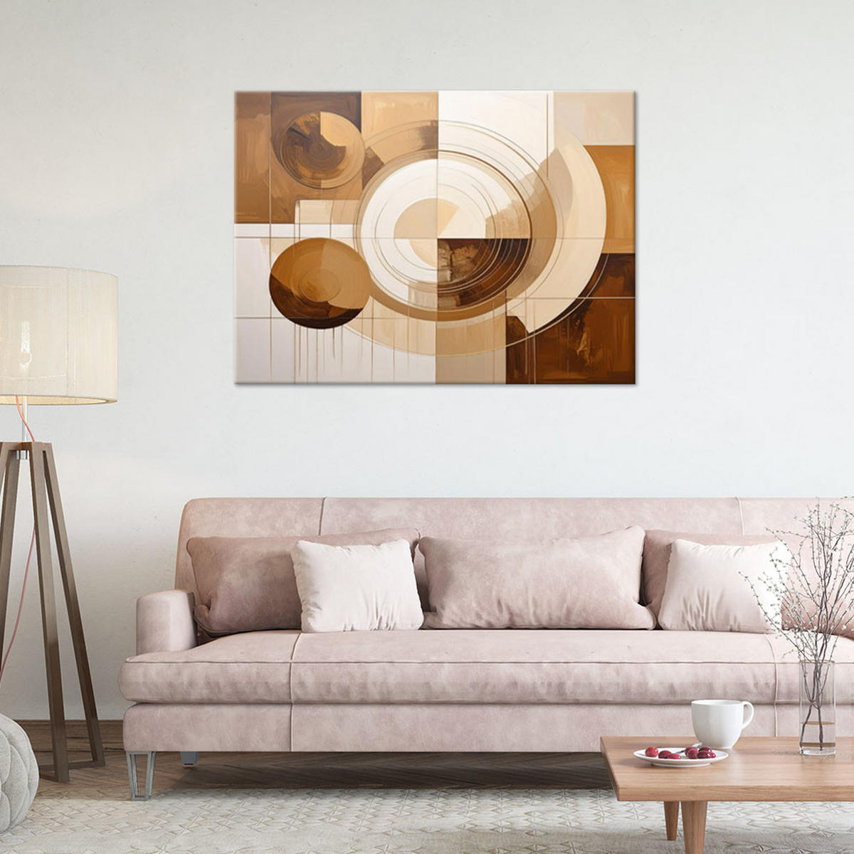 LEINWANDBILD 3D und geometrisch 90x60cm - Beige, Textil (90/60cm) - Feeby