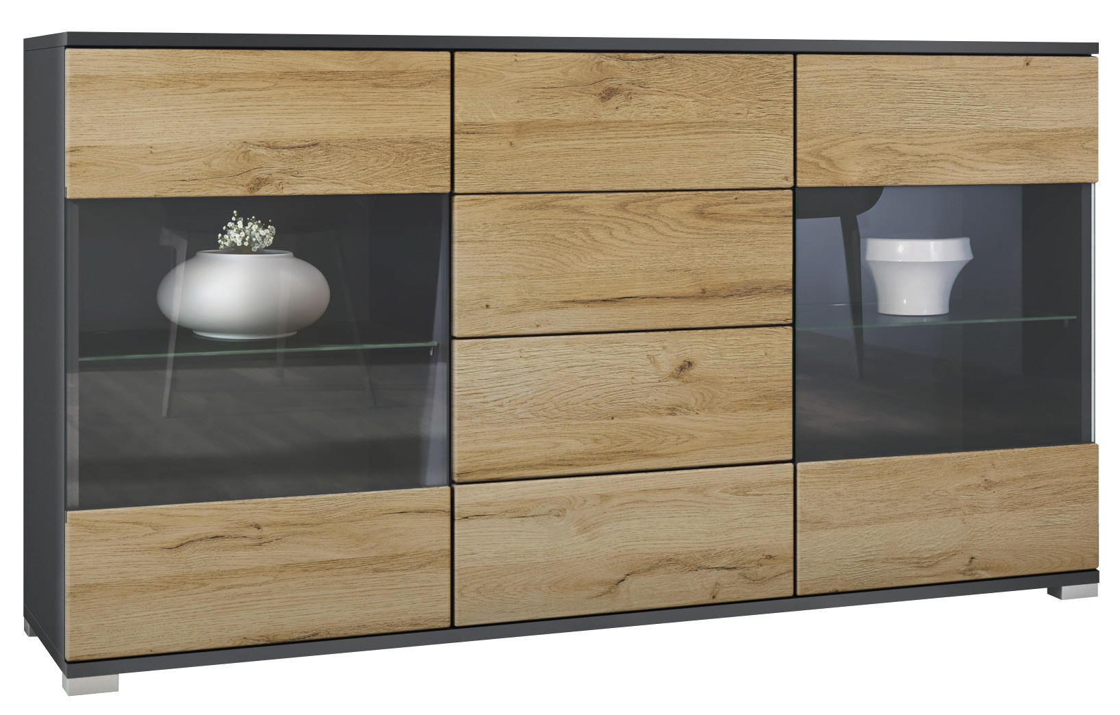 SIDEBOARD Bari Eiche Natur - Eichefarben, Holzwerkstoff (138.5/75.5/35cm) - Vladon
