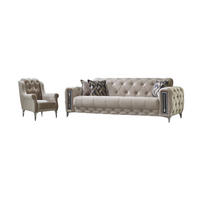 SITZGARNITUR Rosario, Beige Stellvariante 2+1 - Beige, Holzwerkstoff/Kunststoff (160/80/100cm)