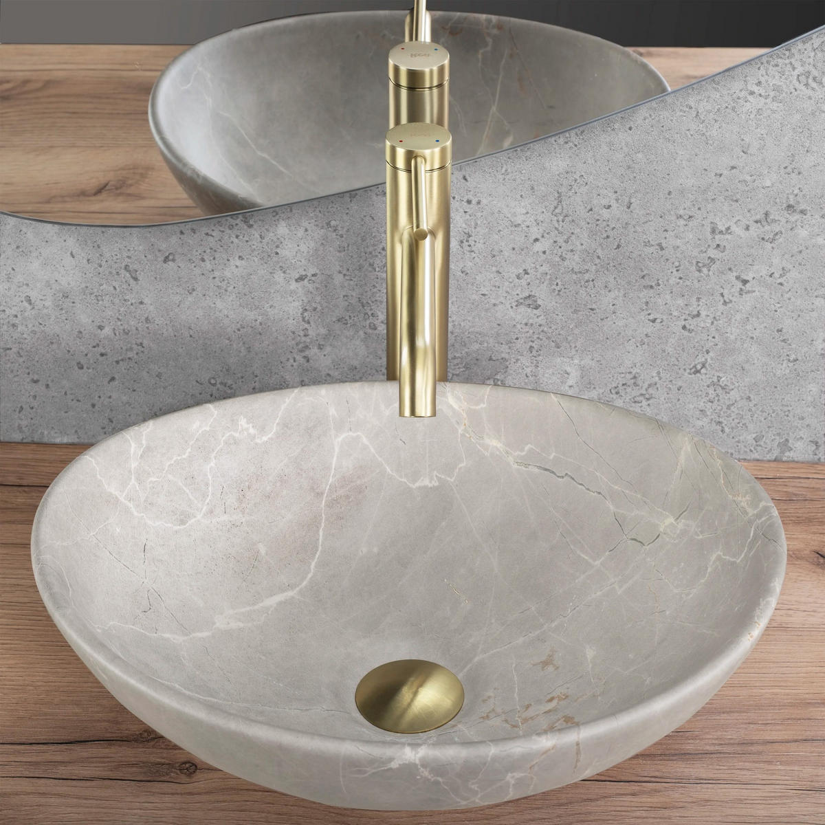 AUFSATZWASCHBECKEN Rea Sofia Beige Matt - Beige, Keramik (34.5/15/41cm) - REA