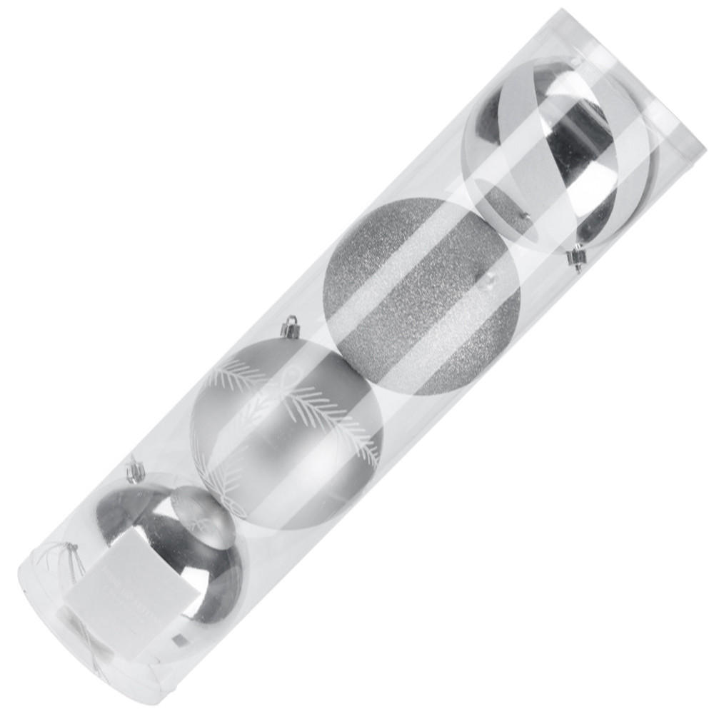 CHRISTBAUMKUGEL Santa Lila Silber 12/12/12 cm Kunstoff - Silberfarben, Kunststoff (12/12/12cm) - Mondex