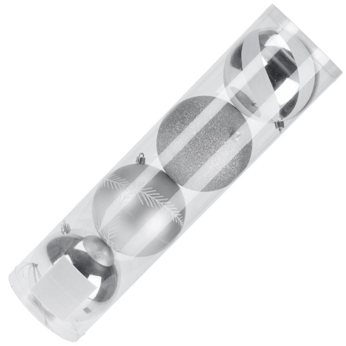 CHRISTBAUMKUGEL Santa Lila Silber 12/12/12 cm Kunstoff - Silberfarben, Kunststoff (12/12/12cm) - Mondex