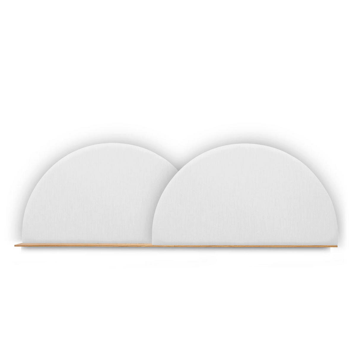 KOPFTEIL Alba mit Licht 180cm - Eichefarben/Weiß, Holz/Textil (180/60/14cm) - Woodendot