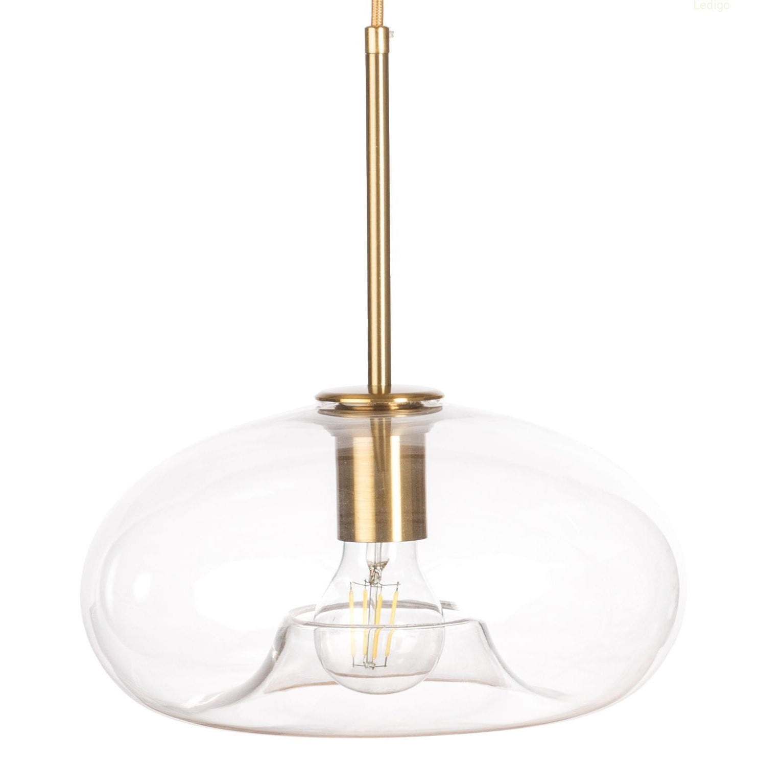PENDELLEUCHTE Paris - Transparent/Goldfarben, Glas/Metall (27/27/105cm) - kiki design