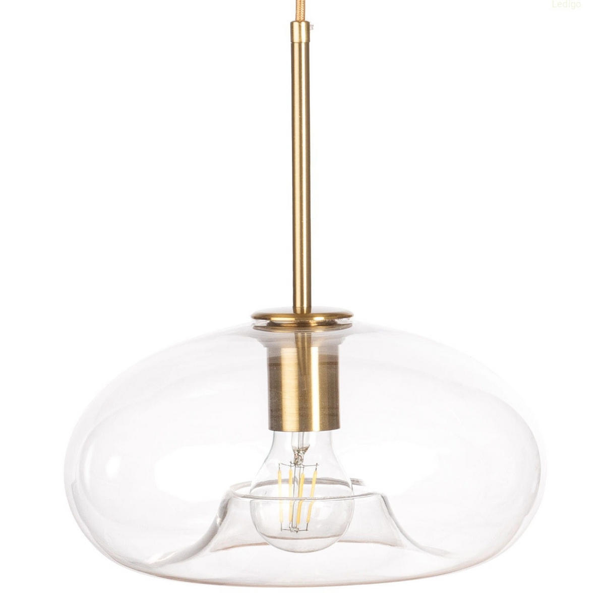 PENDELLEUCHTE Paris - Transparent/Goldfarben, Glas/Metall (27/27/105cm) - kiki design
