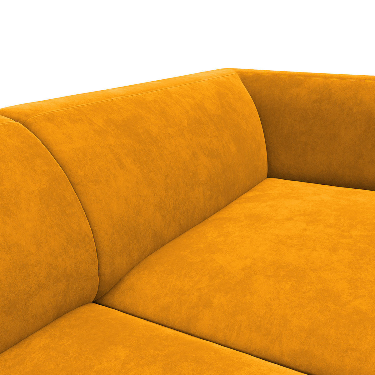 1,5-SITZER ECKSOFA mit Longchair - Gelb/Schwarz, Textil/Metall (211/148cm) - home24