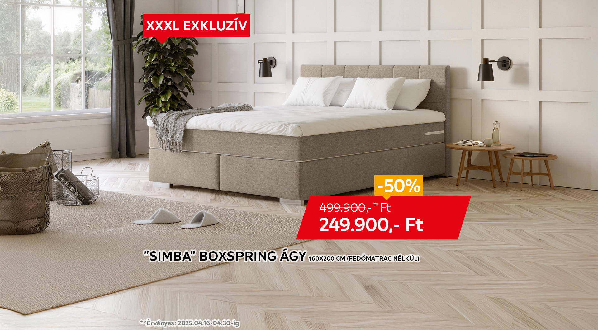 Világosszürke boxspring ágy 160x200 cm-es fekvőfelülettel, 50% kedvezménnyel most 499.900 Ft helyett 249.900 Ft-ért! Érvényes 2025.04.16-04.30-ig az áruházakban és online, a 08400118/01 cikkszámú termékekre, amíg a készlet tart!