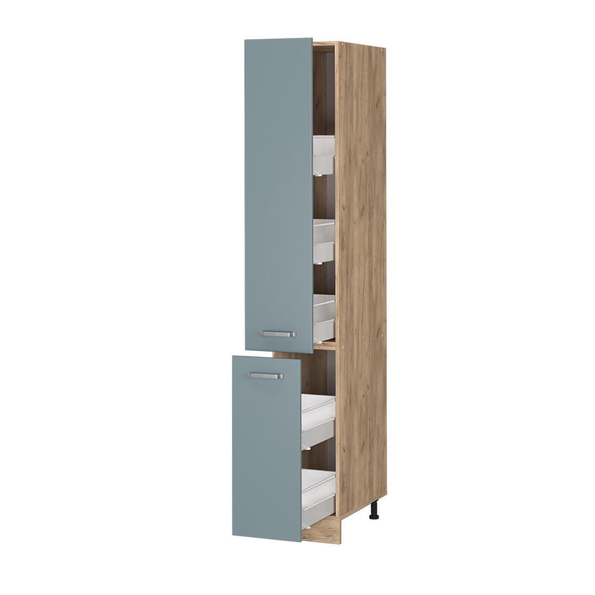 APOTHEKERSCHRANK R-Line Blau-Grau 30 cm - Honigeiche/Eiche Wotan, Holzwerkstoff (30/206.8/57.2cm) - Vicco