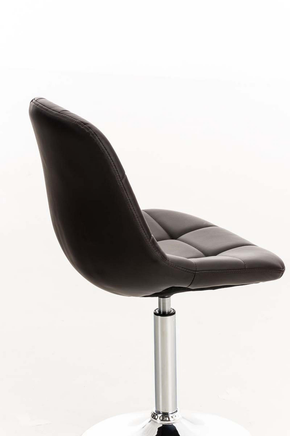 STUHL OSKAR Kunstleder 84x48x52 cm braun Kunstleder Metall in Chromoptik - Braun, Leder/Metall (48/84/52cm) - DELUKE