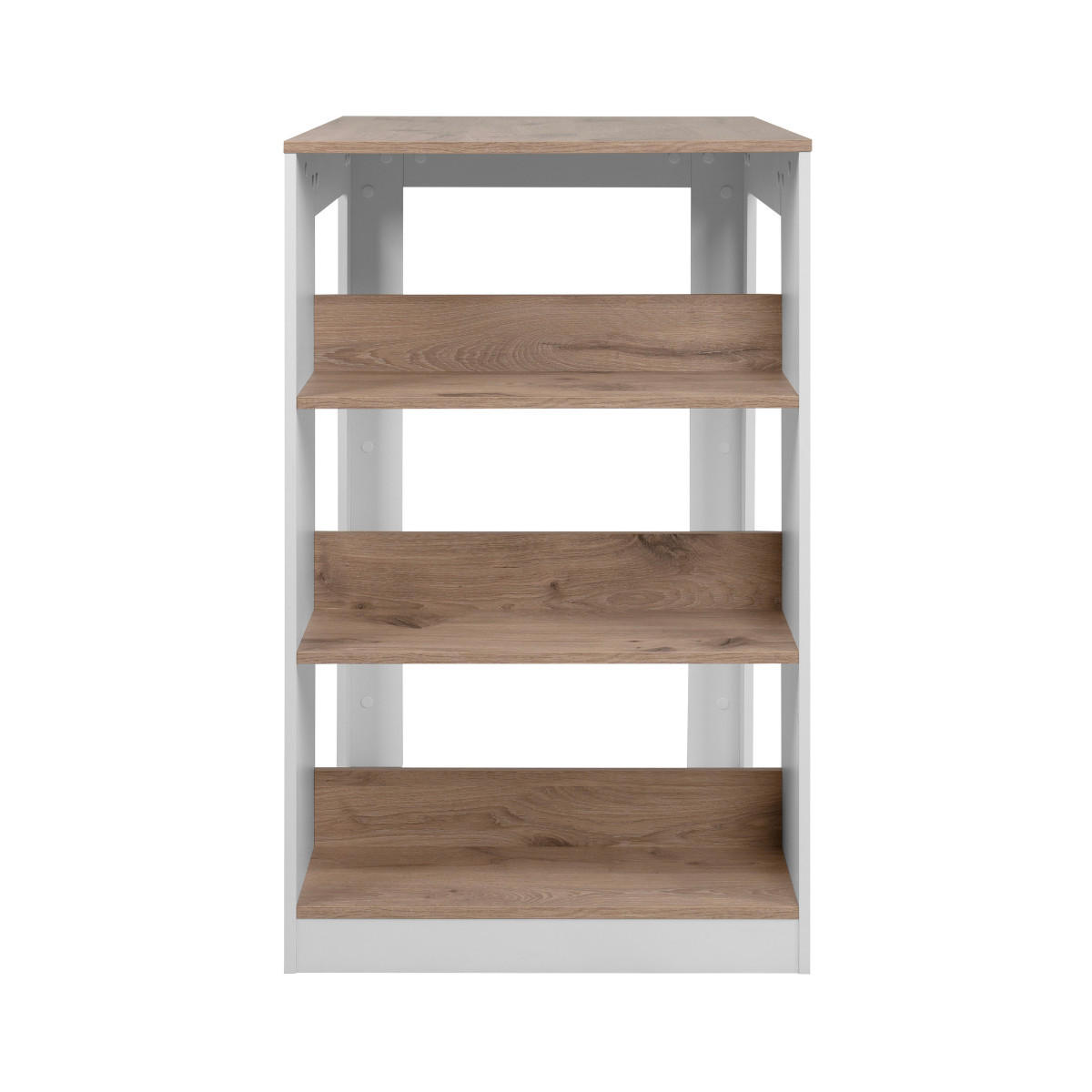 ESSTISCH mit 3 Ablagefächern Dekor Eichenoptik Viking und Weiß 92/67/106 cm - Eschefarben, Holzwerkstoff (69/67/106cm) - Calicosy