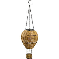 LED-SOLAR-LATERNE - Heißluftballon-Design mit Aufhängung für Garten und Balkon, braun, klein, 1er-Set - Braun, Kunststoff (14/14/48cm) - Northpoint
