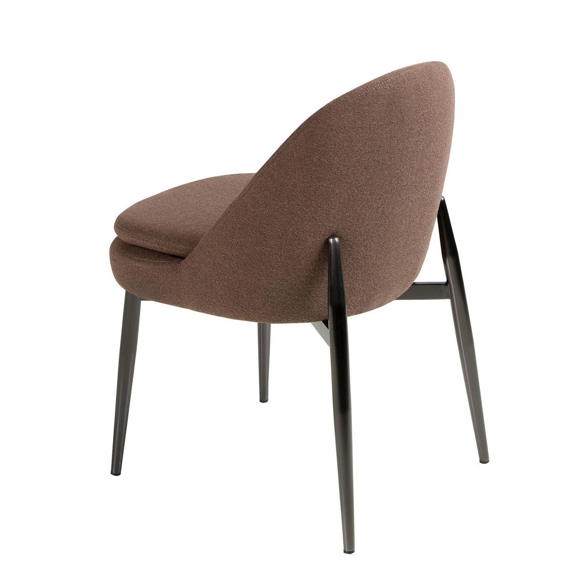 STUHL Stuhl aus dunkelbraunem Stoff 51/62/77 cm - Chromfarben/Dunkelbraun, Textil/Metall (51/77/62cm) - ANGEL CERDA