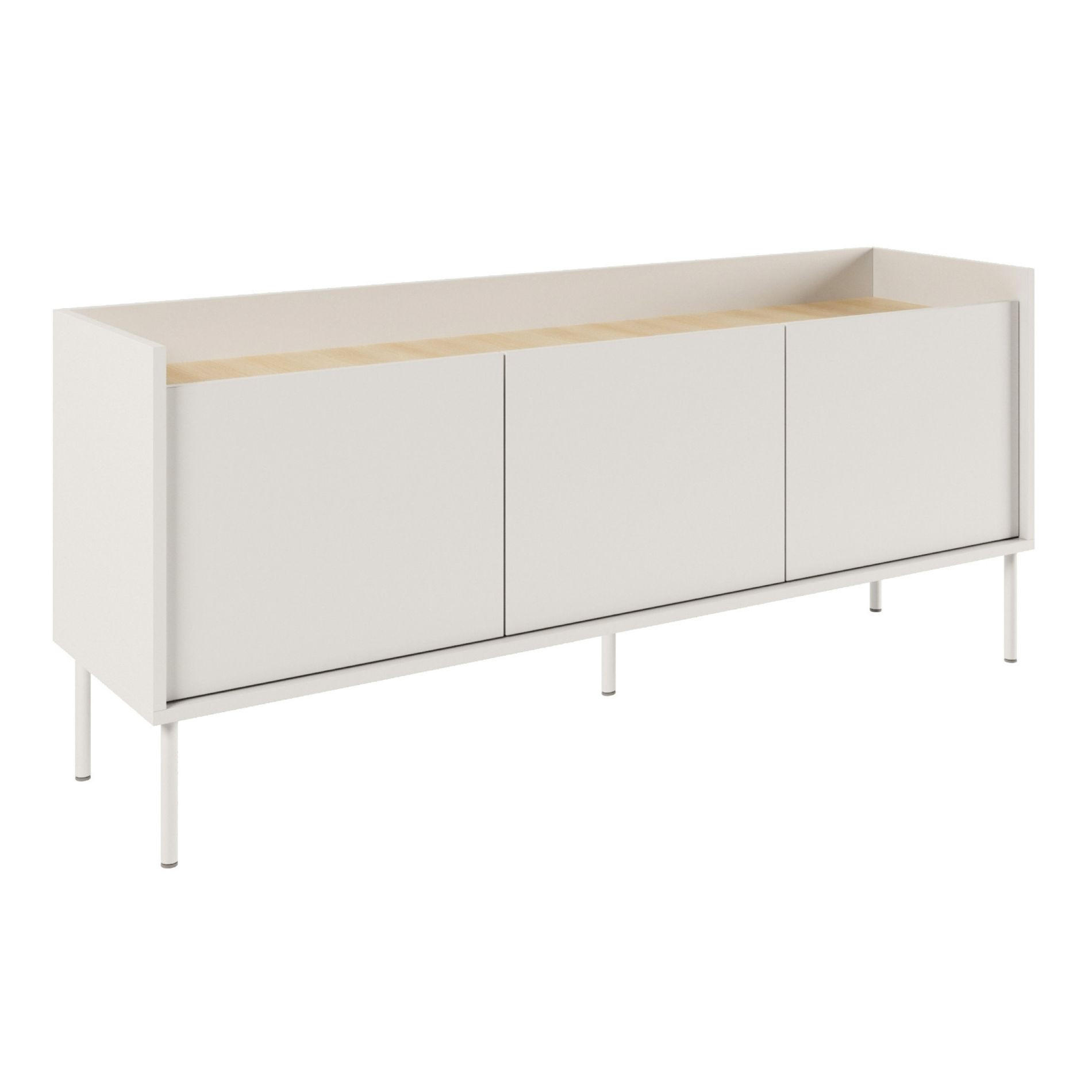 TV-SCHRANK Tovi Weiß / Holzoptik Eiche 140 cm - Weiß, Holzwerkstoff/Metall (139.8/58.5/36.4cm) - Selsey
