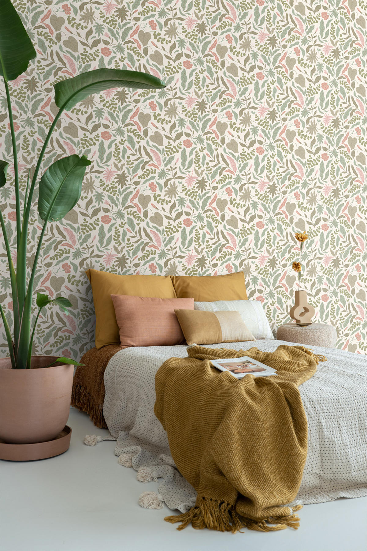 TAPETE Blätter und Blumen 50 x 900 cm - Grün, Papier (50/900cm) - ESTAhome