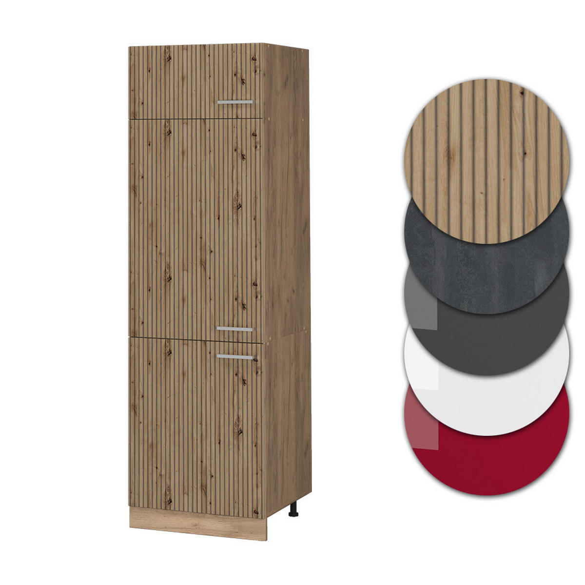 KÜHLUMBAUSCHRANK R-Line Artisan-Eiche 60 cm - Honigeiche/Eiche Wotan, Holzwerkstoff (60/206.8/57.2cm) - Vicco