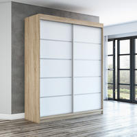 SCHWEBETÜRENSCHRANK 180 CM TREND Farbe: Sonoma , weiß , weiß - Braun/Weiß, Holzwerkstoff (180/215/59.5cm) - A&J MöbelLand