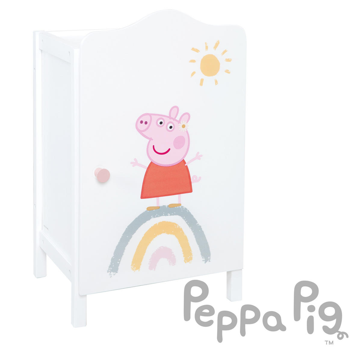 PUPPENKLEIDERSCHRANK Peppa Pig - Weiß, Holzwerkstoff (29.5/52/26cm) - Roba