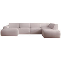 WOHNLANDSCHAFT Bouvi Beige rechts - Beige/Schwarz, Kunststoff/Textil (220/378cm) - Selsey