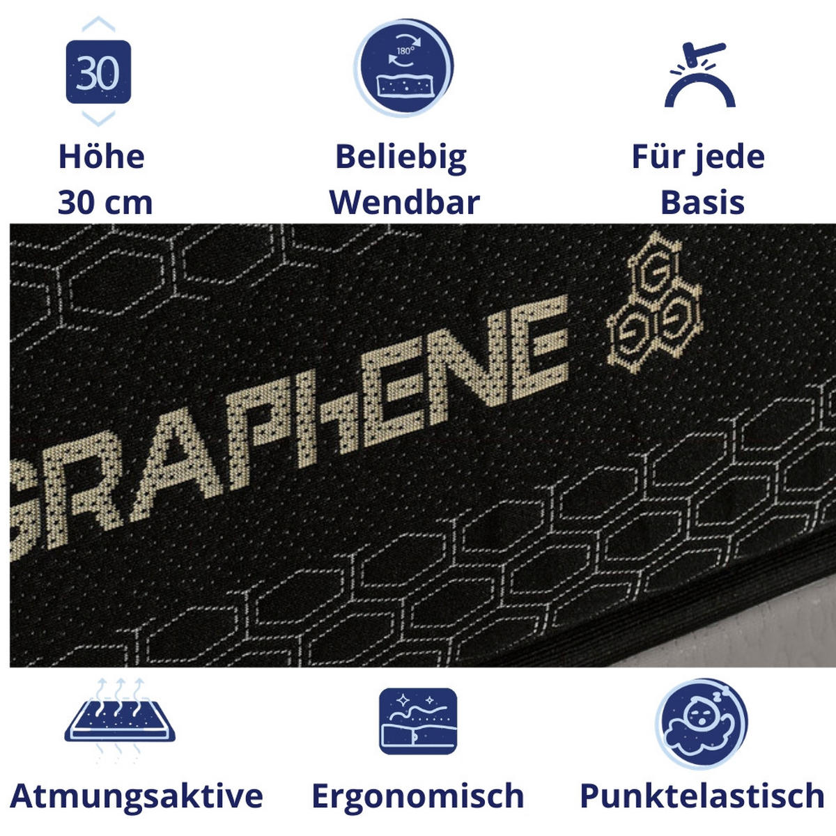 KALTSCHAUMMATRATZE Obsydion H3/H4 90x190 - Weiß, Textil (90/190cm) - Dagostino Home