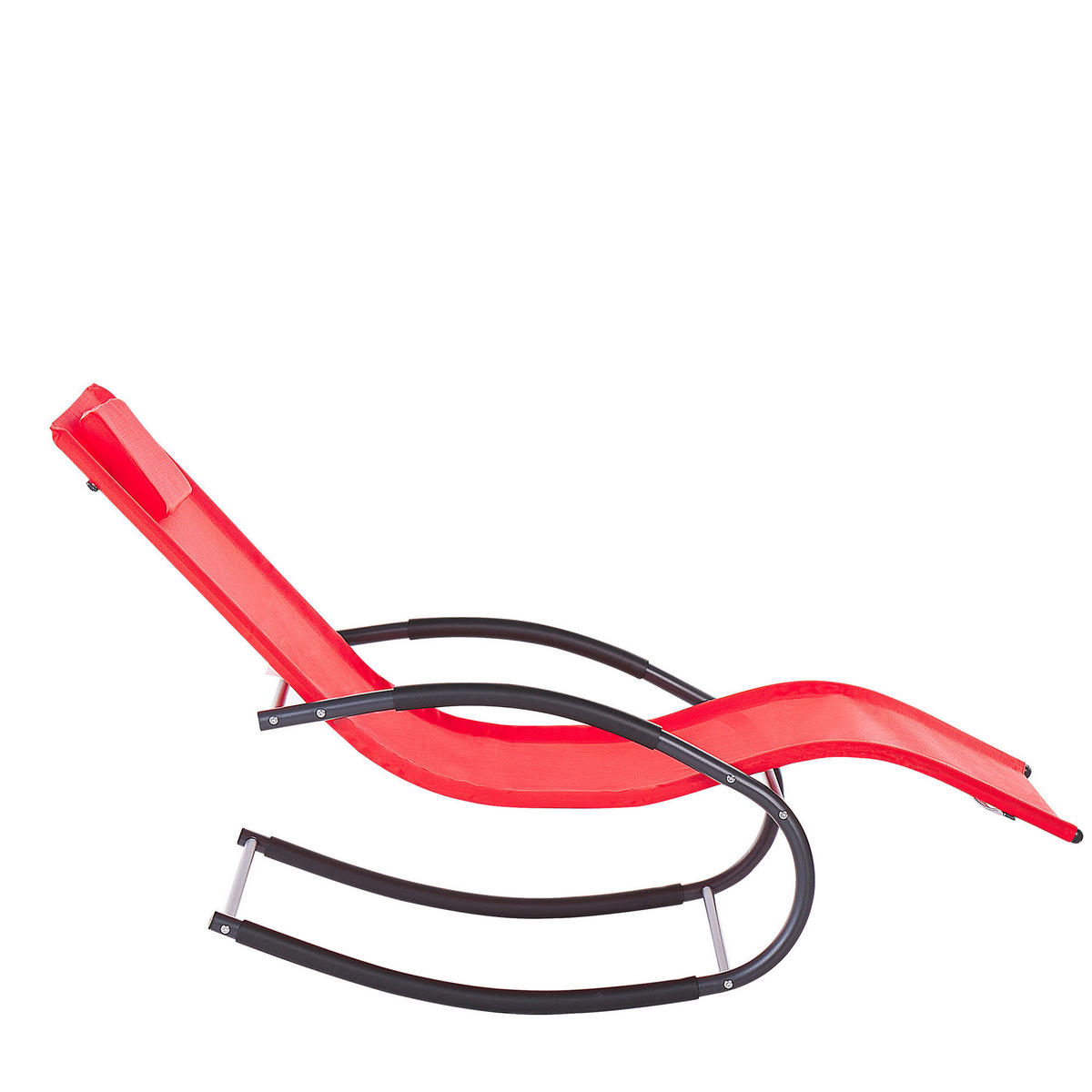 GARTENLIEGE Schaukelfunktion Rot Carano II - Rot, Metall (60/90/155cm) - Beliani