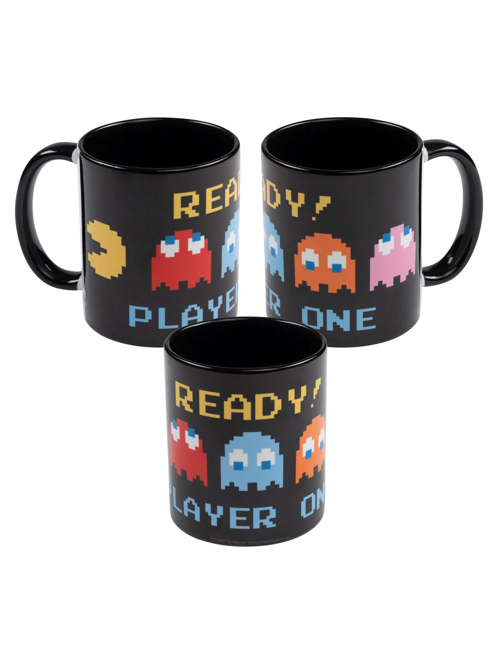 KAFFEEBECHER Pac-Man Ready! Player One Schwarz 320 ml - Schwarz, Keramik (0.32L) - United Labels