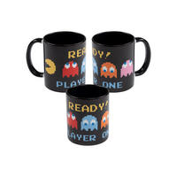 KAFFEEBECHER Pac-Man Ready! Player One Schwarz 320 ml - Schwarz, Keramik (0.32L) - United Labels