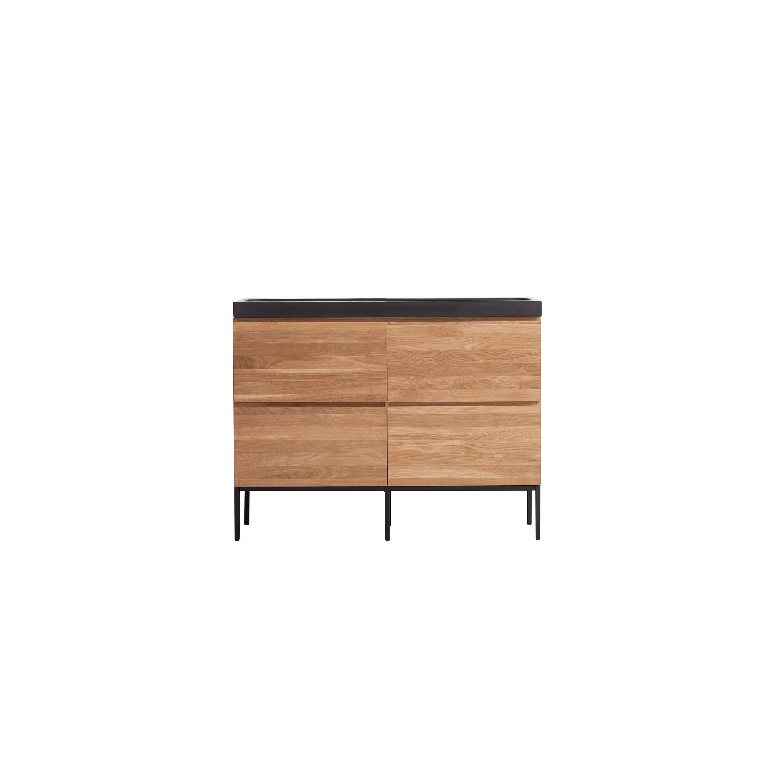 BADEZIMMERMÖBEL Nova Schwarz aus Eiche - Schwarz, Holz (121/95/46cm) - Tikamoon