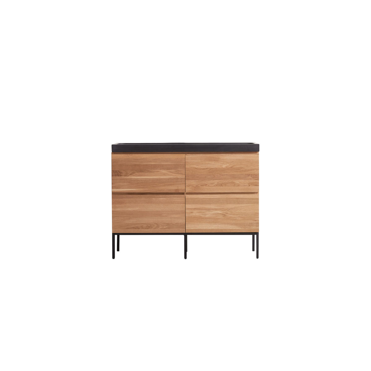 BADEZIMMERMÖBEL Nova Schwarz aus Eiche - Schwarz, Holz (121/95/46cm) - Tikamoon