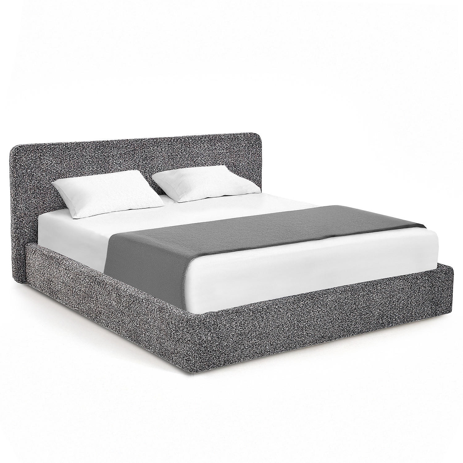 POLSTERBETT - Graubraun, Holz/Textil (140/200cm) - home24