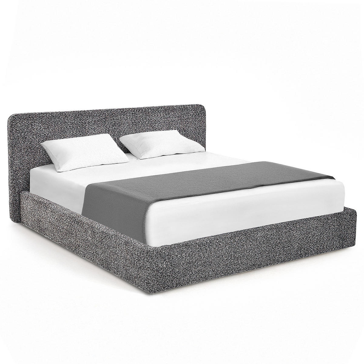 POLSTERBETT - Graubraun, Holz/Textil (140/200cm) - home24