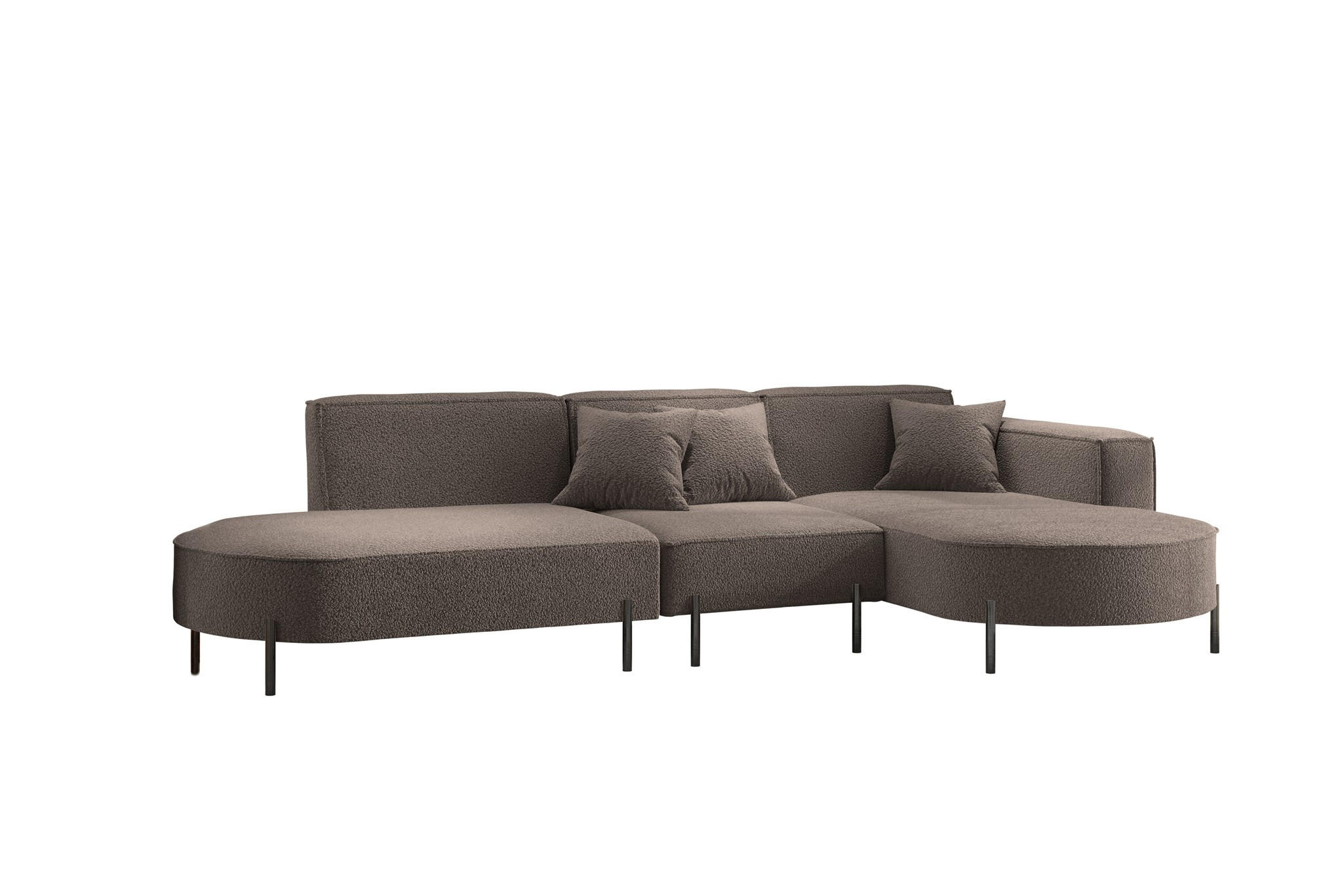 ECKSOFA Valencia - Braun, Holzwerkstoff/Textil (321/165cm) - Fun Möbel