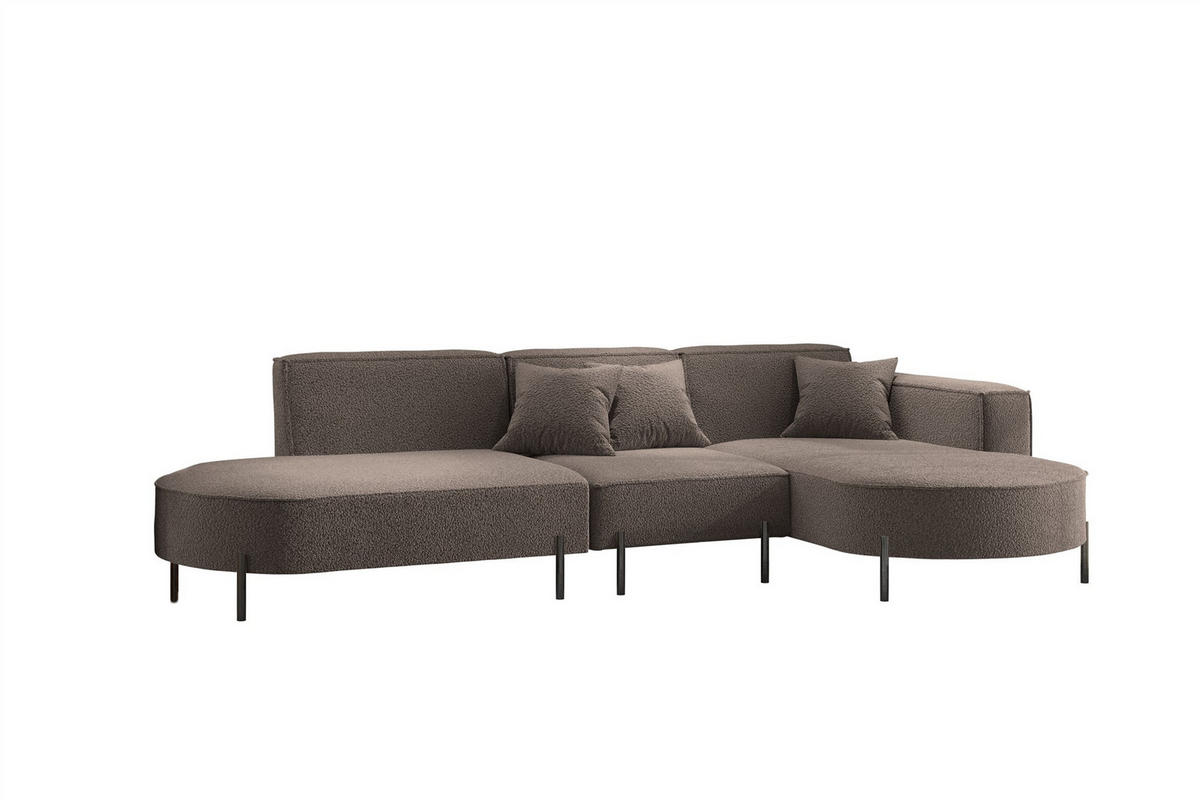 ECKSOFA Valencia - Braun, Holzwerkstoff/Textil (321/165cm) - Fun Möbel