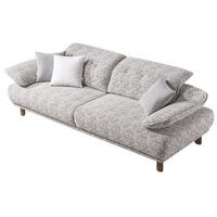 SOFA Tokyo 3-Sitzer Webstoff Grau - Grau, Holz/Textil (240/100/100cm) - Villa Möbel