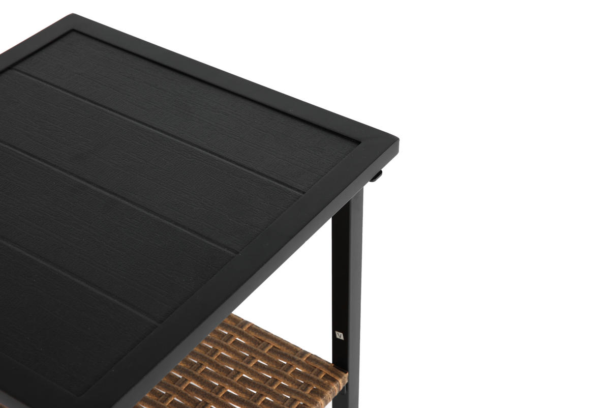 GARTENSET 64/82/58 cm Braun-Grau aus Stahl mit Dreh- und Schaukelfunktion 3er Set - Grau, Metall - OKMYHOME