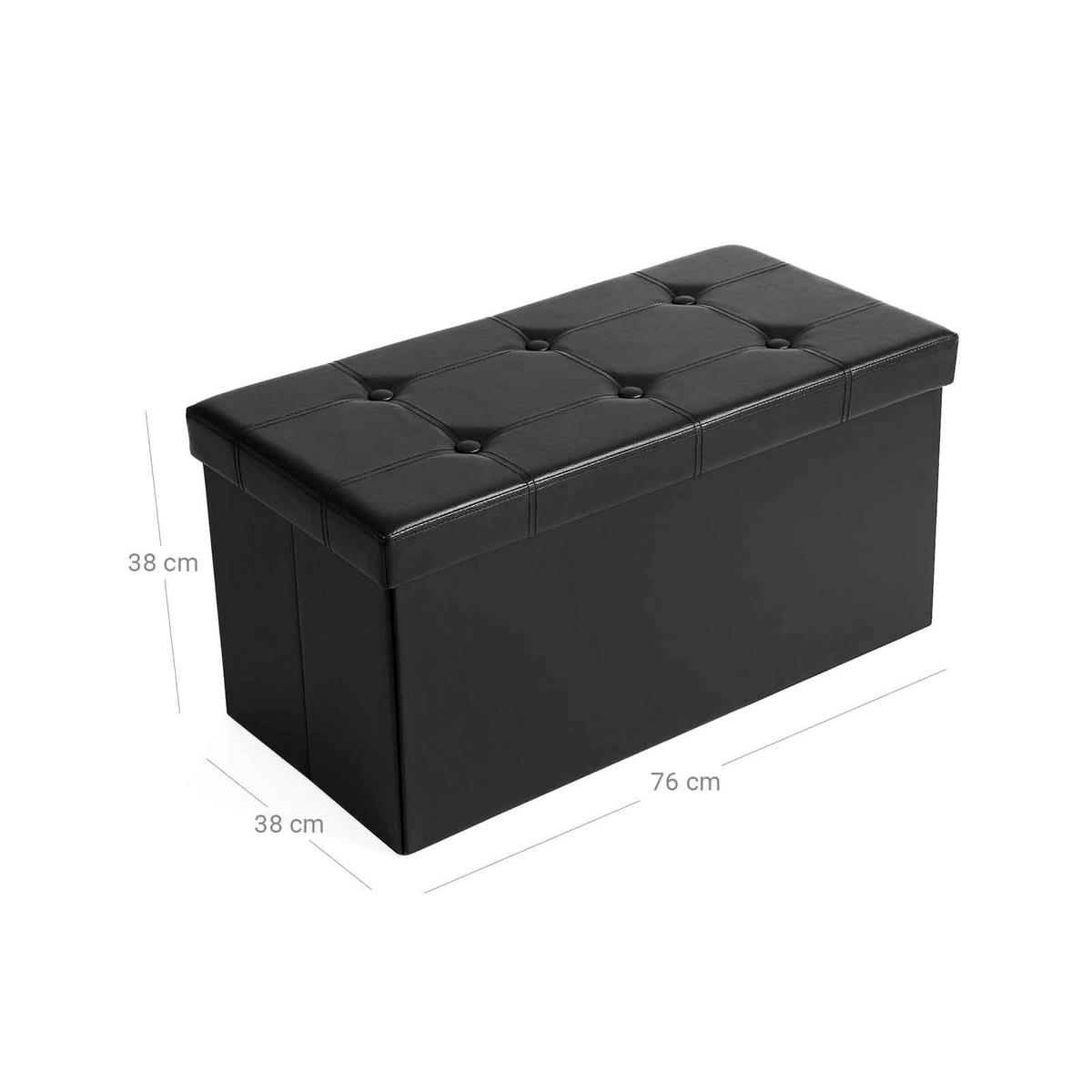 SITZTRUHE SITZBANK - Schwarz, Holzwerkstoff (38/38/76cm) - Hansiro