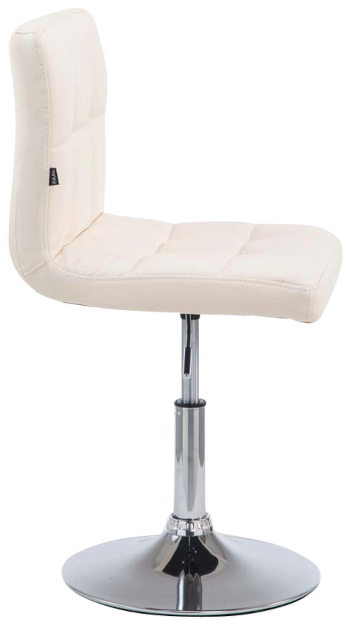 DREHSTUHL 4er Set Lederlook creme - Chromfarben/Creme, Textil/Metall (44/74/49cm) - CLP