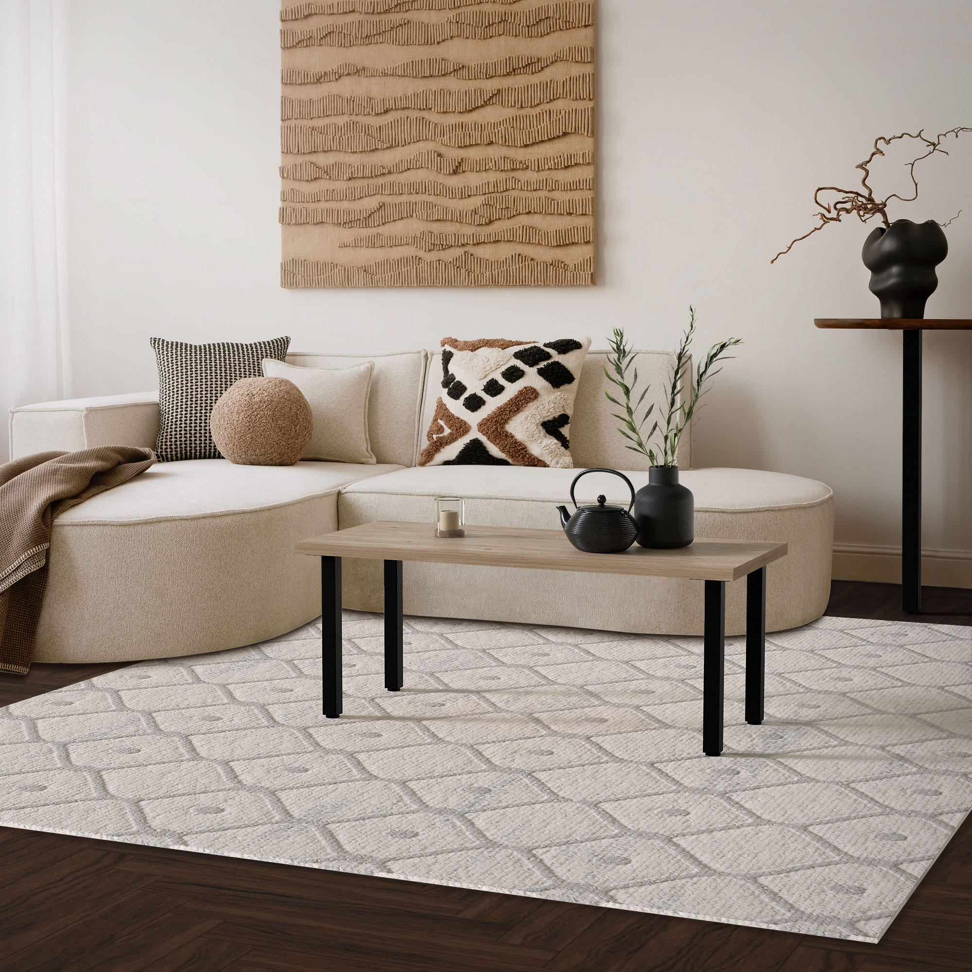 TISCHBEINE 4er Set I-Design H:42 cm Schwarz 4x4 cm - Schwarz, Metall (4/42/4cm) - ML-DESIGN