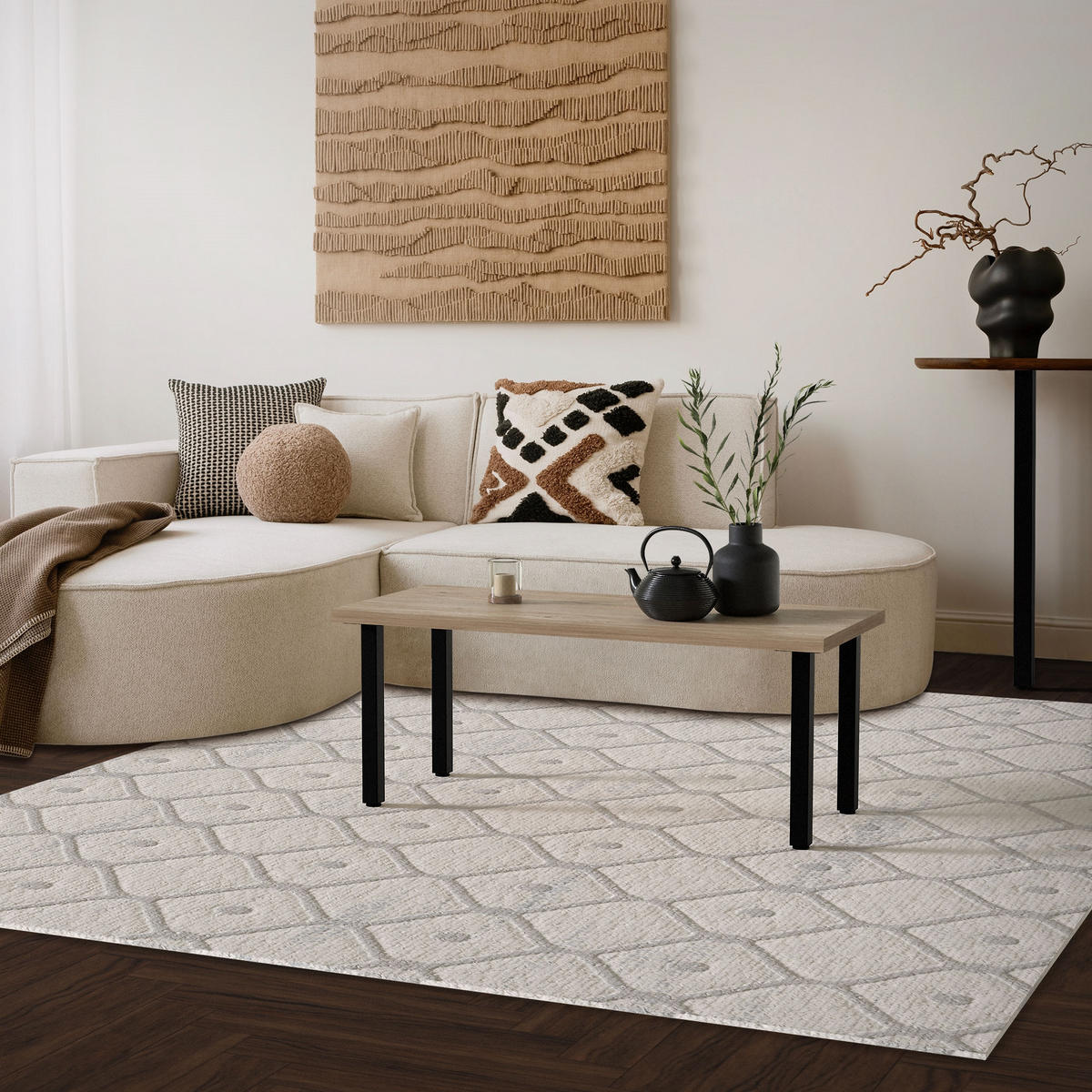 TISCHBEINE 4er Set I-Design H:42 cm Schwarz 4x4 cm - Schwarz, Metall (4/42/4cm) - ML-DESIGN