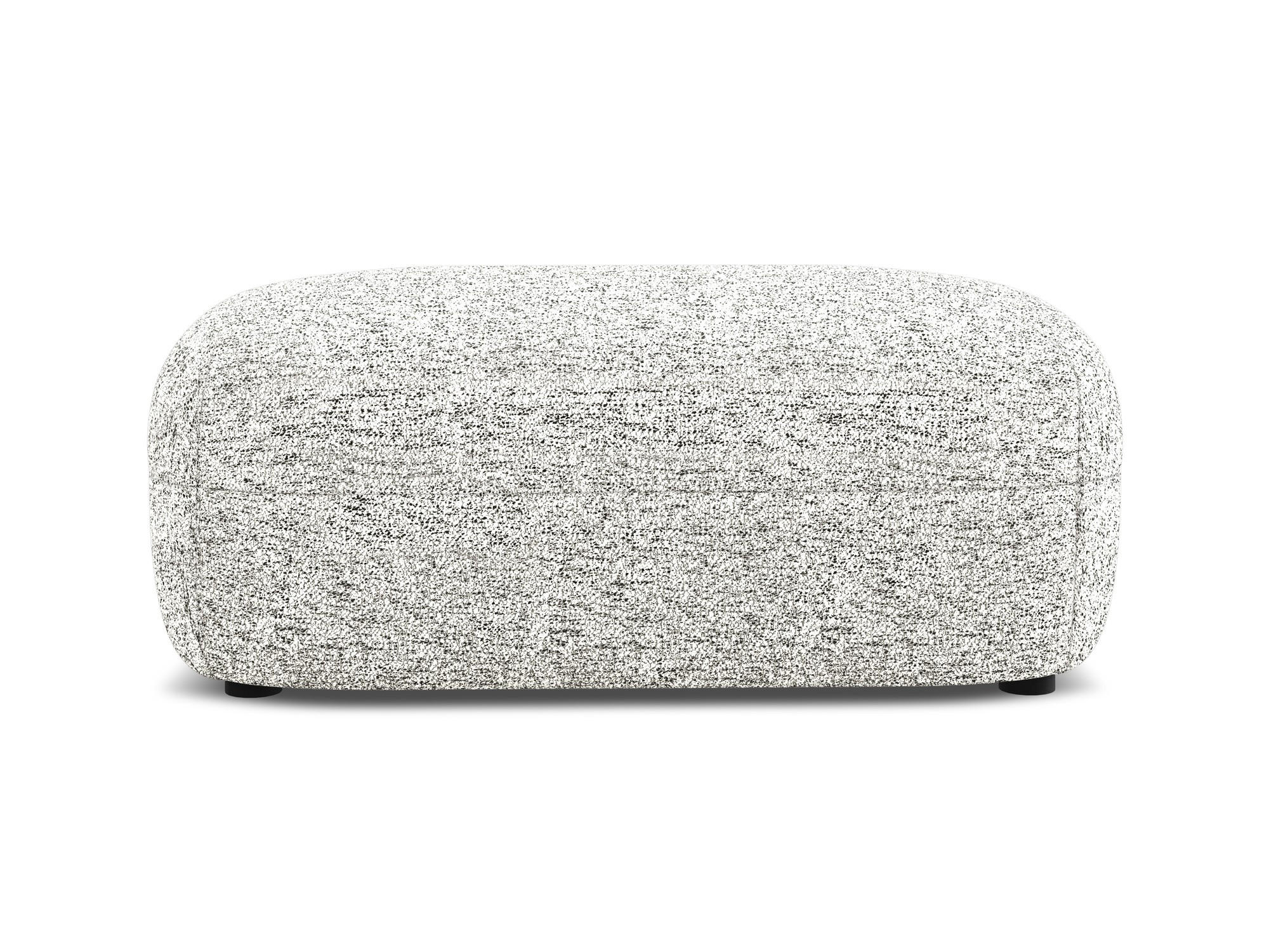 POUF Strukturstoff Stoff Weiß - Beige/Schwarz, Kunststoff/Textil (92/40/48cm) - Makamii