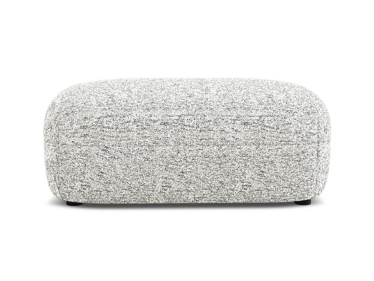 POUF Strukturstoff Stoff Weiß - Beige/Schwarz, Kunststoff/Textil (92/40/48cm) - Makamii