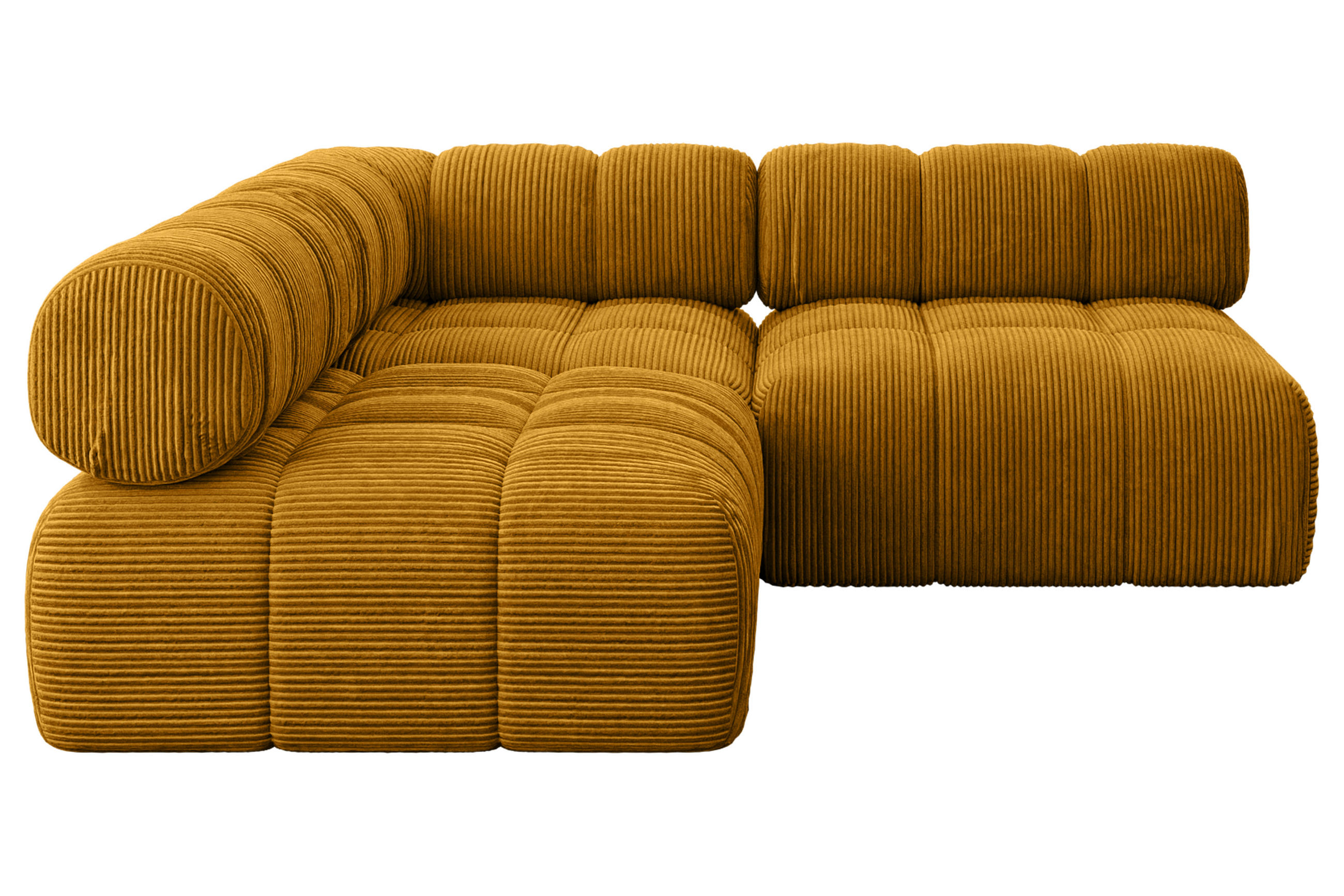 ECKSOFA modulares Sofa Samaro-L1 - 190x190x70 cm Senfgelb Cord - Currygelb, Holzwerkstoff/Textil (190/190cm) - ALTDECOR