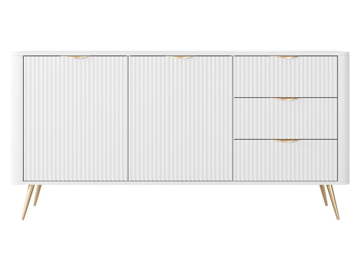 KOMBIKOMMODE Lante 2D3S - Goldfarben/Weiß, Holzwerkstoff/Metall (164/82/38cm) - MIRJAN24