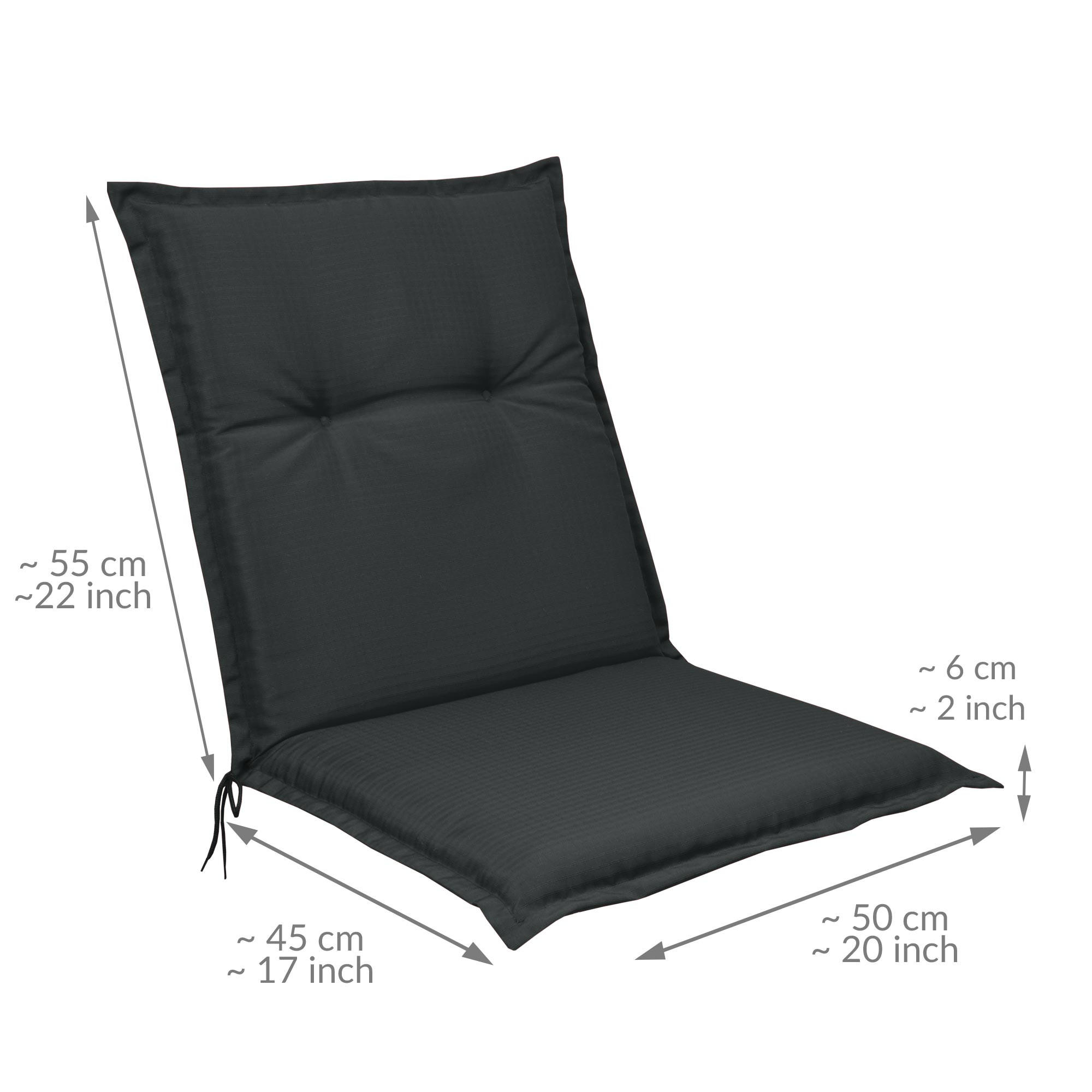 NIEDERLEHNERAUFLAGE Flair NL 100/50/8cm Graphitgrau (4tlg) - Graphitfarben, Textil (50/6/100cm) - Beautissu 