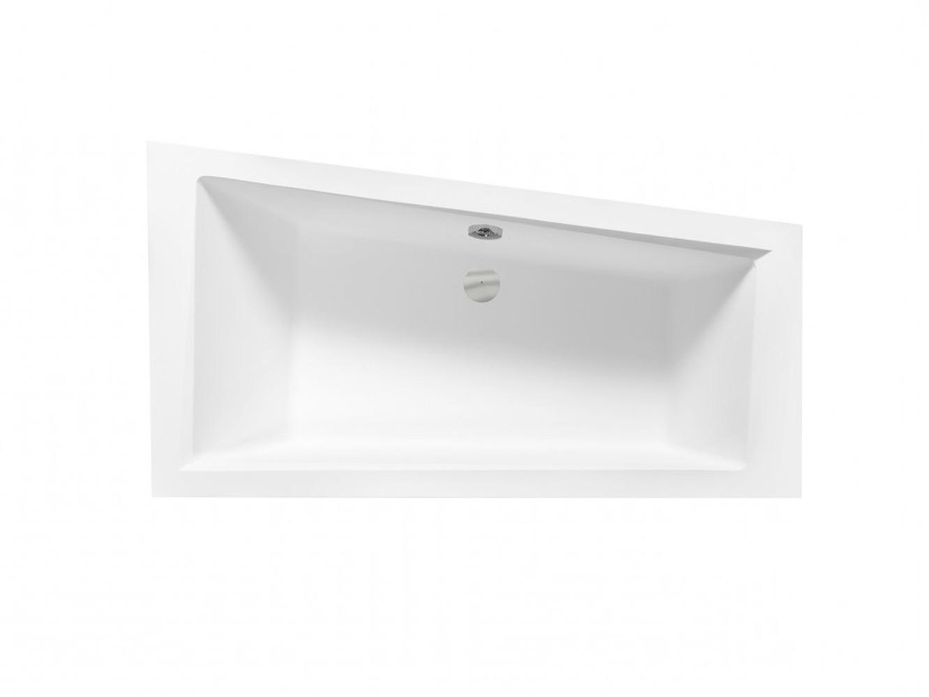 BADEWANNE Eckwanne INTIMA Rechts 160/90 + Styro + Ablage + 2 Kopfstützen KODI Ablauf Füße - Weiß, Kunststoff (90/55.5/160cm) - bad land