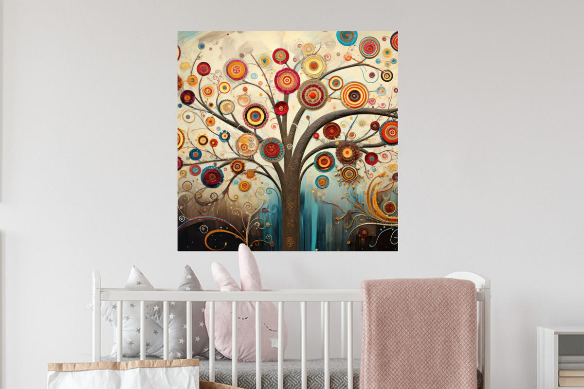 WANDTATTOO Baum - Baum des Lebens - Farbe 50x50 cm - Braun, Kunststoff (50/50/0.1cm) - MuchoWow