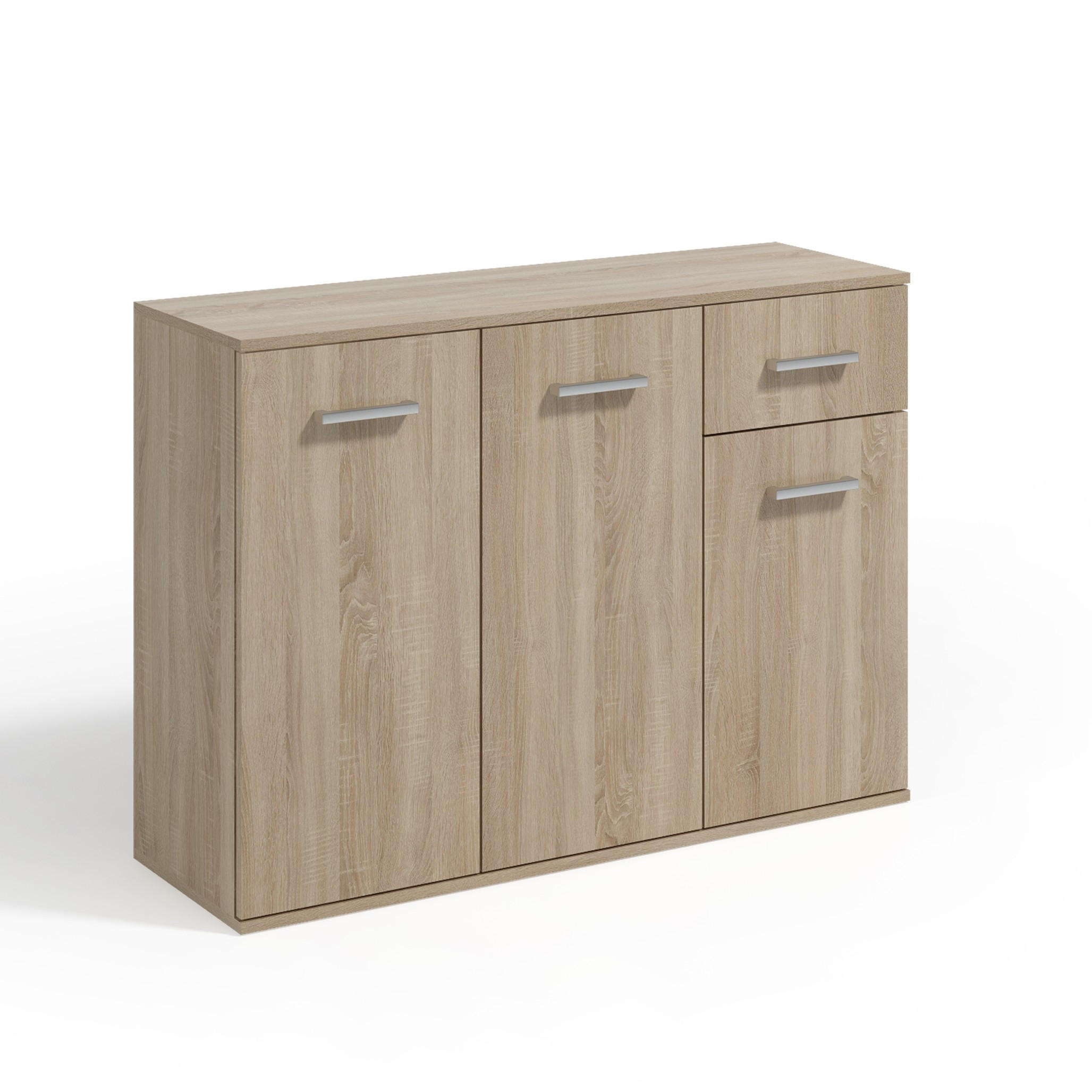 KOMMODE GIACOMO V 112/85/33 cm mit 1 Schubladen 3 Türen Sonoma Eiche - Sonoma Eiche, Holzwerkstoff (112/85/33cm) - MASSENO