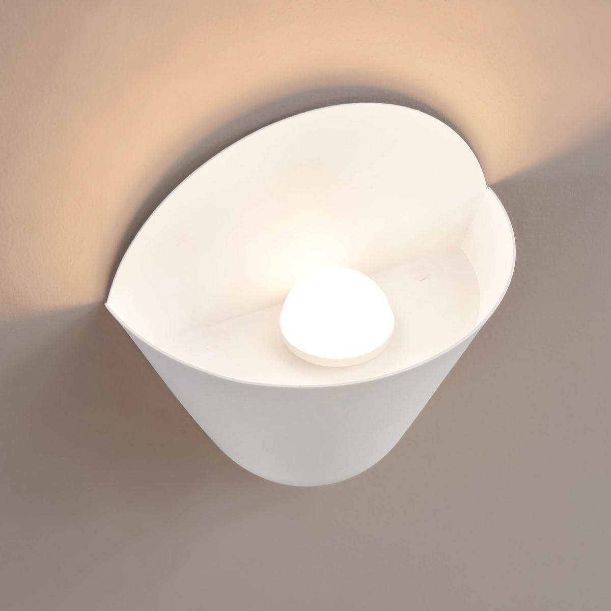 WANDLEUCHTE Flo, Weiß, 20cm - Weiß, Metall (9/20/18cm) - KOSILUM